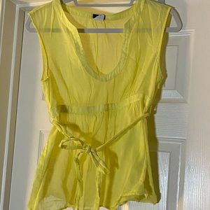 J. Crew Yellow Belted Tank Top Shirt Size 8